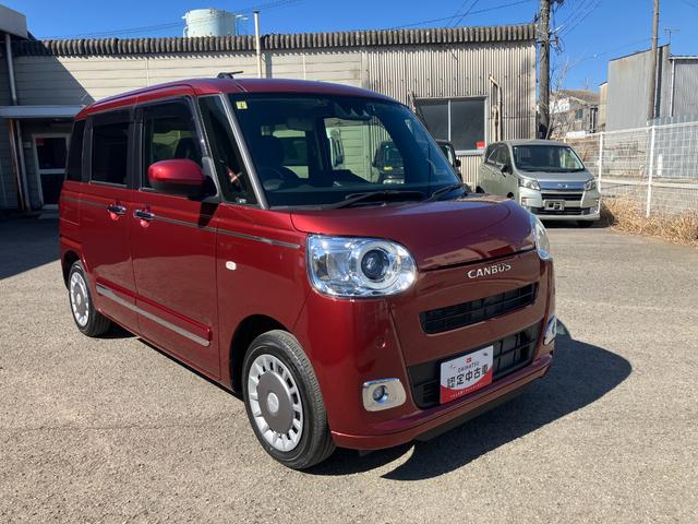 ムーヴキャンバスセオリーＧ軽自動車　衝突安全ボディ衝突被害軽減ブレーキ　ＬＥＤヘッドランプ　プッシュスタートボタン　オートエアコン　両側パワースライドドア　１４インチフルホイールキャップ　ナビ　バックカメラ　電動パーキング（和歌山県）の中古車