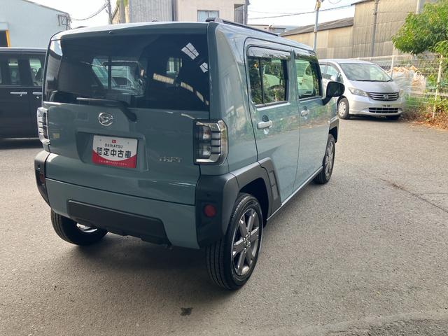 タフトGターボ軽自動車 衝突被害軽減ブレーキ ガラスルーフ LEDヘッドランプ LEDフォグランプ オートエアコン 電動パーキングブレーキ シートヒーター バックモニター コーナーセンサー 15インチアルミホイール(和歌山県)の中古車