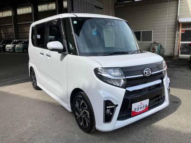 タントカスタムX軽自動車 衝突安全ボディ 衝突被害軽減ブレーキ プッシュスタートボタン オートエアコン オートライト 両側電動スライドドア 7インチ純正ナビ バックカメラ ミラクルオープンドア14インチアルミ(和歌山県)の中古車