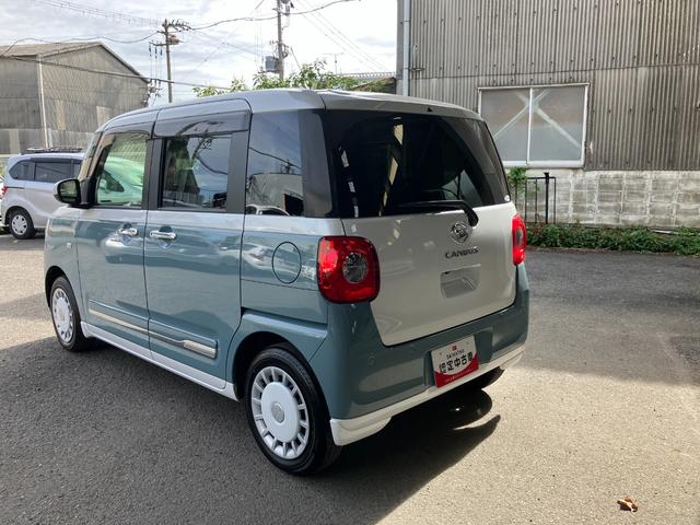 ムーヴキャンバスストライプスG軽自動車 衝突安全ボディ 衝突被害軽減ブレーキ プッシュスタートボタン オートエアコン オートライト 両側電動スライドドア シートヒーター 7インチ純正ナビ ドライブレコーダー 電動パーキングブレーキ(和歌山県)の中古車