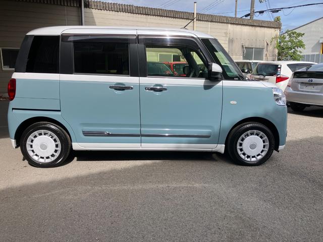 ムーヴキャンバスストライプスG軽自動車 衝突安全ボディ 衝突被害軽減ブレーキ プッシュスタートボタン オートエアコン オートライト 両側電動スライドドア シートヒーター 7インチ純正ナビ ドライブレコーダー 電動パーキングブレーキ(和歌山県)の中古車