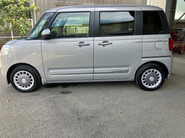 ムーヴキャンバスセオリーGターボ軽自動車 衝突安全ボディ 衝突被害軽減ブレーキ プッシュスタートボタン 両側電動スライドドア プッシュスタートボタン 9インチディスプレイオーディオ パノラマ対応カメラ 電動パーキング(和歌山県)の中古車