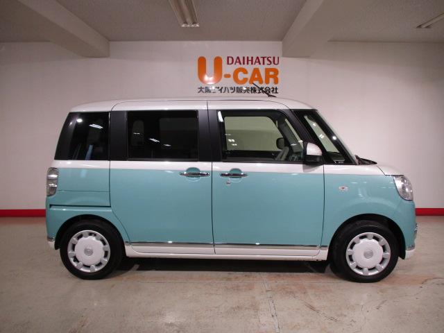 ムーヴキャンバスｇメイクアップｖｓ ｓａiii１４インチ２トーンカラードフルホイールキャップ キャンバス エンブレム付 ウォームパック ヒーテッドドアミラー 運転席シートヒーター ウィンドシールドディアイサー リヤヒーターダクト 大阪府 の中古車情報