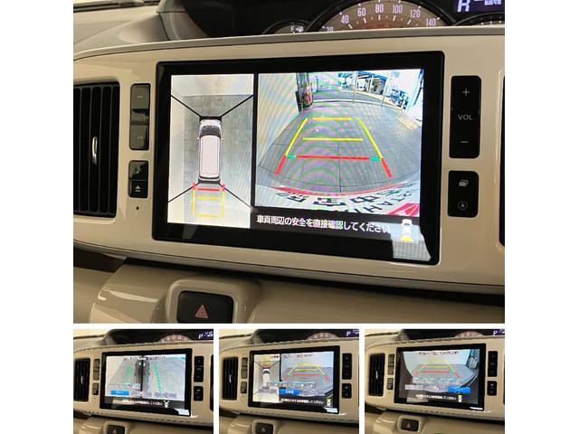 ムーヴキャンバスＧメイクアップＳＡ２　８型ナビ　パノラマカメラ　ドラレコ追突被害軽減ブレーキ　スマアシ２　ＬＥＤ　スマートキー　両側電動スライドドア　８インチフルセグナビ　ＤＶＤ　Ｂｌｕｅｔｏｏｔｈ　ＵＳＢ　パノラマカメラ　ドラレコ（滋賀県）の中古車