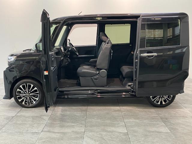 タントカスタムＲＳ　フルセグナビ　前後ドラレコ　レーダークルコン衝突被害軽減ブレーキ　コーナーセンサー　ターボ　フルセグナビ　Ｂｌｕｅｔｏｏｔｈ　ＤＶＤ再生　ＵＳＢ　パノラマカメラ　両側電動スライドドア　前席シートヒーター　ＬＥＤ　レーダークルーズコントロール（滋賀県）の中古車