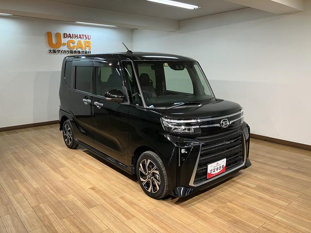 タントカスタムX/ディスプレイオーディオ/パノラマ/電動スライド/1年間走行距離無制限保証/衝突軽減ブレーキ/純正ディスプレイオーディオ/パノラマモニター/両側電動スライドドア/シートヒーター/スマートキー/オートエアコン/Bluetooth/フルセグTV/LED/(大阪府)の中古車