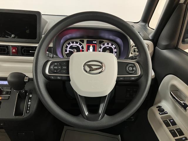 ムーヴキャンバスストライプスGターボ/届出済未使用車/電動スライド/クルコン届出済み未使用車/ダイハツ認定中古車/衝突軽減ブレーキ/ターボエンジン/電動スライドドア/クルーズコントロール/スマートキー/オートエアコン/LEDヘッドライト・フォグ/電動Pブレーキ/(大阪府)の中古車