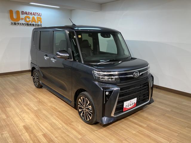 タントカスタムＲＳ　弊社元展示車　両側パワスラ　ＬＥＤヘッドライトスマートアシスト　エコアイドル　バックカメラ　両側パワースライドドア　ＬＥＤヘッドライト　ＬＥＤフォグランプ　１５インチアルミホイール　キーフリー　プッシュスタート　電動パーキングブレーキ　ターボ（大阪府）の中古車