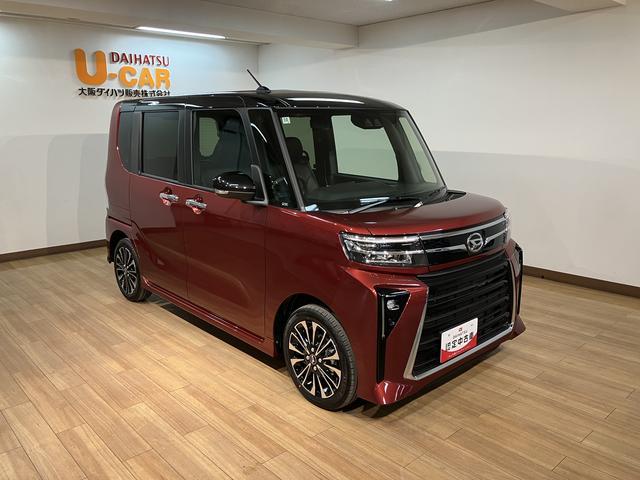 タントカスタムＲＳ　弊社元試乗車／法規対応済／Ｄオーディオターボ　スマートアシスト　バックカメラ　両側リヤパワースライドドア　プッシュボタンエンジンスタート　シートヒーター　ＬＥＤヘッドライト　アルミホイール　オートエアコン　オートライト　ＡＢＳ（大阪府）の中古車