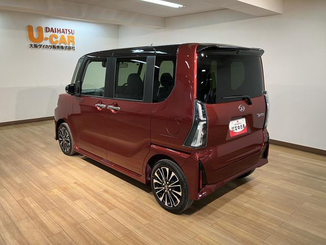 タントカスタムＲＳ　弊社元試乗車／法規対応済／Ｄオーディオターボ　スマートアシスト　バックカメラ　両側リヤパワースライドドア　プッシュボタンエンジンスタート　シートヒーター　ＬＥＤヘッドライト　アルミホイール　オートエアコン　オートライト　ＡＢＳ（大阪府）の中古車