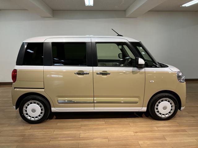 ムーヴキャンバスストライプスＧターボ　Ｒ７年式／法規対応済／ナビ／ドラレコサポカーＳワイド適合　バックカメラ対応　ＵＳＢ接続端子　電動パーキングブレーキ　シートヒーター　両側オートスライドドア　Ｐスタート　ホッとカップホルダー　キーフリー（大阪府）の中古車