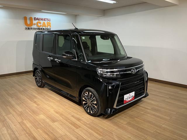 タントカスタムＲＳ　Ｒ７年式／法規対応済／ナビ／ＦＲドラレコ走行７ｋｍ／届出済未使用車／ターボ車／ナビ／バックカメラ／ステアリングスイッチ／前後ドラレコ／前席シートヒーター／電動パーキングブレーキ／両側パワースライドドア／ＬＥＤヘッドライト・フォグランプ（大阪府）の中古車