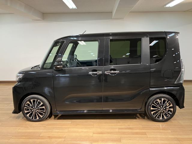 タントカスタムＲＳ　Ｒ７年式／法規対応済／ナビ／ＦＲドラレコ走行７ｋｍ／届出済未使用車／ターボ車／ナビ／バックカメラ／ステアリングスイッチ／前後ドラレコ／前席シートヒーター／電動パーキングブレーキ／両側パワースライドドア／ＬＥＤヘッドライト・フォグランプ（大阪府）の中古車