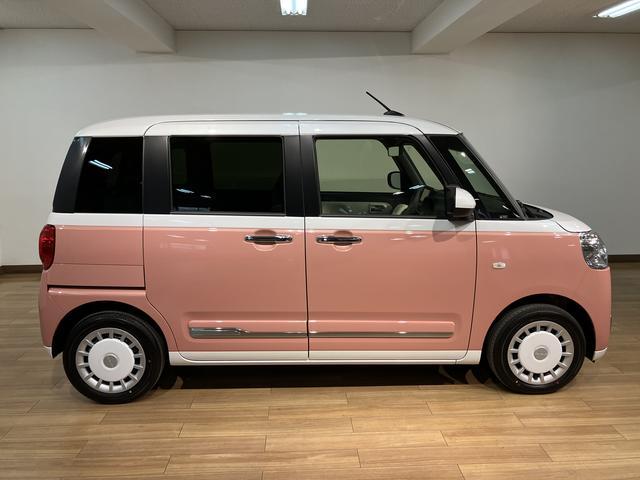 ムーヴキャンバスストライプスＧターボ　Ｒ７年式／ナビ／ＦＲドラレコ／ＢカメラサポカーＳワイド適合　バックカメラ対応　ＵＳＢ接続端子　電動パーキングブレーキ　シートヒーター　両側オートスライドドア　Ｐスタート　ホッとカップホルダー　キーフリー（大阪府）の中古車