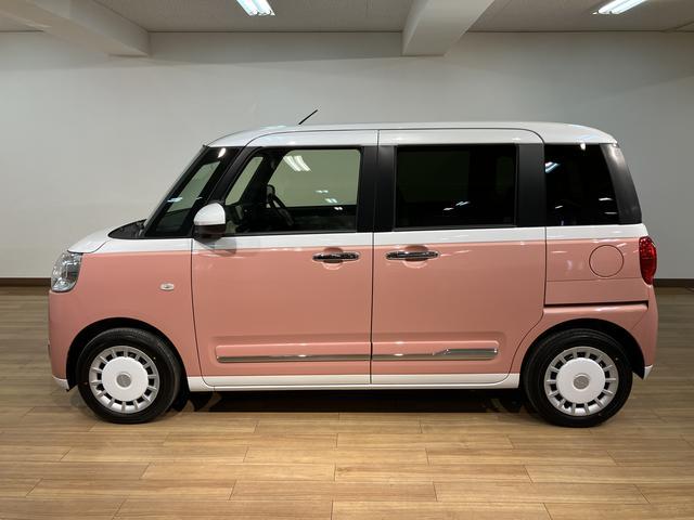 ムーヴキャンバスストライプスＧターボ　Ｒ７年式／ナビ／ＦＲドラレコ／ＢカメラサポカーＳワイド適合　バックカメラ対応　ＵＳＢ接続端子　電動パーキングブレーキ　シートヒーター　両側オートスライドドア　Ｐスタート　ホッとカップホルダー　キーフリー（大阪府）の中古車