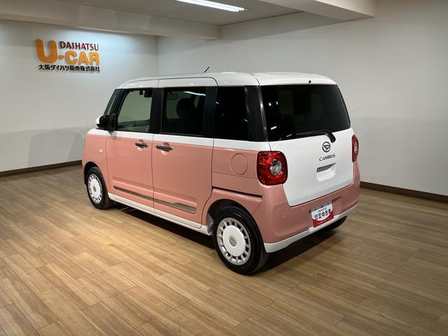 ムーヴキャンバスストライプスＧターボ　Ｒ７年式／ナビ／ＦＲドラレコ／ＢカメラサポカーＳワイド適合　バックカメラ対応　ＵＳＢ接続端子　電動パーキングブレーキ　シートヒーター　両側オートスライドドア　Ｐスタート　ホッとカップホルダー　キーフリー（大阪府）の中古車
