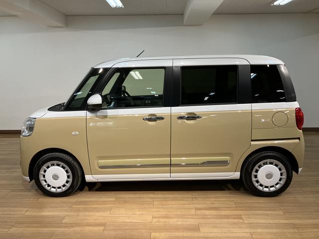 ムーヴキャンバスストライプスＧターボ　Ｒ７年式／法規対応済／ナビ／ドラレコサポカーＳワイド適合　バックカメラ対応　ＵＳＢ接続端子　電動パーキングブレーキ　シートヒーター　両側オートスライドドア　Ｐスタート　ホッとカップホルダー　キーフリー　アダプティブクルーズコントロール（大阪府）の中古車