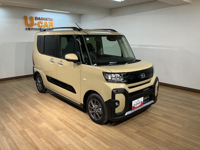 タントファンクロス　Ｒ７年式／法規対応済／ナビ／ＦＲドラレコ衝突被害軽減ブレーキ　コーナーセンサー　バックカメラ　両側電動スライドドア　前席シートヒーター　電動パーキングブレーキ　ＬＥＤ　オートライト　オートエアコン　スマートキー　エコアイドル（大阪府）の中古車