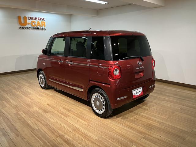 ムーヴキャンバスセオリーＧ　サポカーＳワイド適合　認定中古車届出済未使用車・バックカメラ・衝突回避支援ブレーキ・誤発信抑制機能・前後コーナーセンサー・両側電動スライドドア・電動パーキングブレーキ・フルＬＥＤヘッドランプ・３６０°スーパーＵＶ＆ＩＲカットガラス（大阪府）の中古車