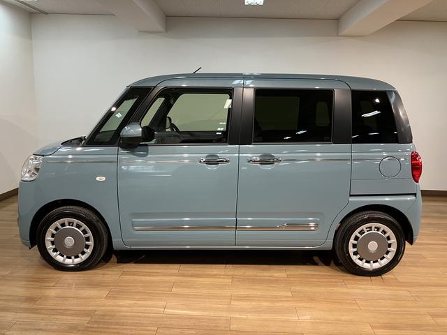 ムーヴキャンバスセオリーＧ／届出済未使用車／バックカメラ対応車／両側パワスラ届出済未使用車／走行１６ｋｍ／バックカメラ対応車／ステアリングスイッチ／前席シートヒーター／電動パーキングブレーキ／両側パワースライドドア／ＬＥＤヘッドライト・フォグランプ／オートエアコン／キーフリー（大阪府）の中古車