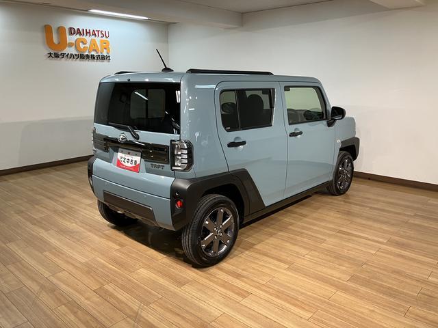 タフトＧターボダーククロムベンチャー／新車保証継承／クルコン／新車保証継承／令和７年式／衝突軽減ブレーキ／ターボエンジン／クルーズコントロール／シートヒーター／電動Ｐブレーキ／ＬＥＤヘッドライト・フォグランプ／１５インチアルミ／スマートキー／オートエアコン／（大阪府）の中古車