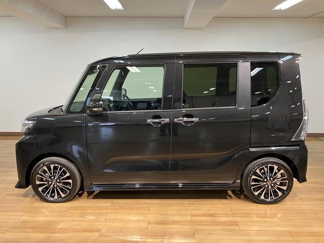 タントカスタムＲＳ／届出済未使用車／２５年モデルナビ／前後ドラレコ届出済未使用車／ターボ車／２５年モデルナビ／前後ドラレコ／バックカメラ／前席シートヒーター／電動パーキングブレーキ／両側パワースライドドア／ＬＥＤヘッドライト・フォグランプ／オートエアコン／キーフリー（大阪府）の中古車