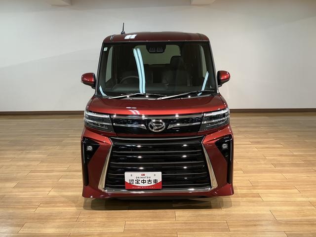 タントカスタムＲＳ　サポカーＳワイド適合　認定中古車届出済未使用車・ターボエンジン・バックカメラ・フルＬＥＤヘッドライト・フォグランプ・両側電動スライドドア・衝突回避軽減ブレーキ・電動パーキングブレーキ・レザー調ファブリックシート・シートヒーター（大阪府）の中古車