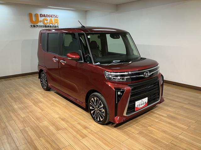 タントカスタムＲＳ　サポカーＳワイド適合　認定中古車届出済未使用車・ターボエンジン・バックカメラ・フルＬＥＤヘッドライト・フォグランプ・両側電動スライドドア・衝突回避軽減ブレーキ・電動パーキングブレーキ・レザー調ファブリックシート・シートヒーター（大阪府）の中古車
