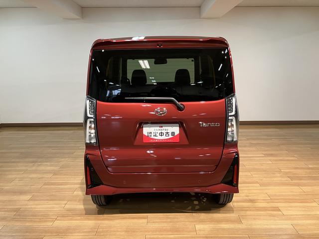 タントカスタムＲＳ　サポカーＳワイド適合　認定中古車届出済未使用車・ターボエンジン・バックカメラ・フルＬＥＤヘッドライト・フォグランプ・両側電動スライドドア・衝突回避軽減ブレーキ・電動パーキングブレーキ・レザー調ファブリックシート・シートヒーター（大阪府）の中古車