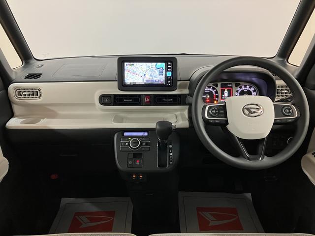 ムーヴキャンバスストライプスＧターボ　Ｒ７年式／ナビ／ドラレコ／バックカメラサポカーＳワイド適合　バックカメラ対応　ＵＳＢ接続端子　電動パーキングブレーキ　シートヒーター　両側オートスライドドア　Ｐスタート　ホッとカップホルダー　キーフリー（大阪府）の中古車