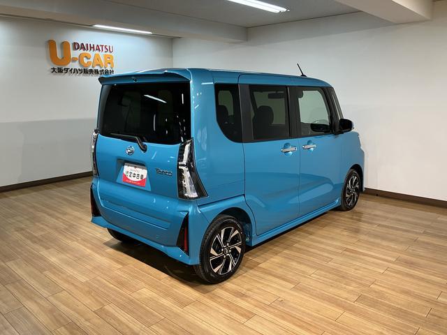 タントカスタムＸ　新車保証継承／衝突支援ブレーキ／残クレ対応車新車保証継承　届出済未使用車　両側電動スライドドア　バックカメラ　電動パーキングブレーキ　衝突支援ブレーキ　誤発信抑制制御機能　ＬＥＤヘッドランプ　前席シートヒーター　オートエアコン　キーフリー（大阪府）の中古車