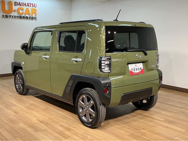 タフトＧターボ／届出済未使用車／ガラスルーフ／衝突軽減ブレーキ／新車保証継承／衝突軽減ブレーキ／届出済み未使用車／ターボ／ガラスルーフ／電動パーキングブレーキ／シートヒーター／スマートキー／オートエアコン／ＬＥＤヘッドライト・フォグ／１５インチアルミホイール／（大阪府）の中古車