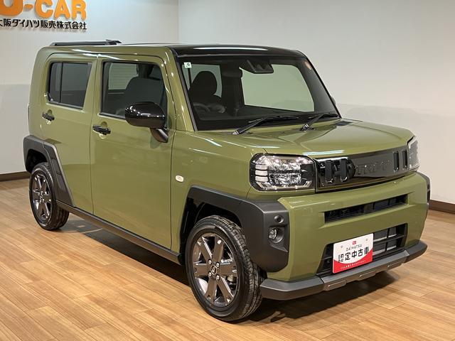 タフトGターボ ダーククロムベンチャー R7年式/バックカメラ対応スカイフィールトップ アダプティブクルーズコントロール LEDヘッド/フォグ 運/助シートヒーター プッシュボタンスタート キーフリー 電動パーキングブレーキ バックカメラ 15インチアルミホイール(大阪府)の中古車