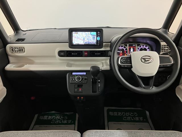 ムーヴキャンバスストライプスＧ　２５年ナビ／ＦＲドラレコ／バックカメラサポカーＳワイド適合　バックカメラ対応　ＵＳＢ接続端子　電動パーキングブレーキ　シートヒーター　両側オートスライドドア　Ｐスタート　ホッとカップホルダー　キーフリー（大阪府）の中古車