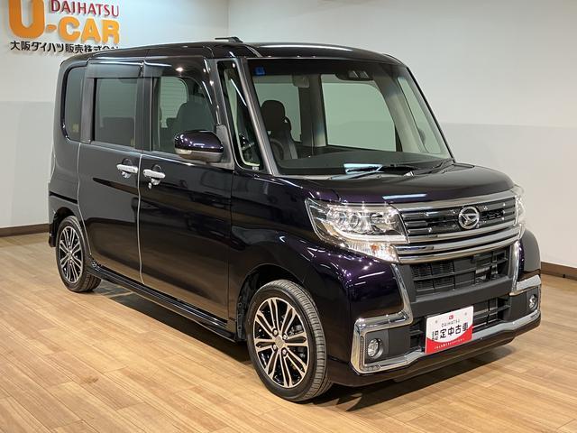 タントカスタムＲＳ　トップエディションＳＡIII　サポカーＳワイドターボエンジン　衝突回避軽減ブレーキ　誤発進抑制機能　ＬＥＤヘッドライト／フォグ　オーディオレス　バックカメラ対応　オートエアコン　キーフリー　両側電動スライドドア　シートヒーター　１５インチアルミ（大阪府）の中古車