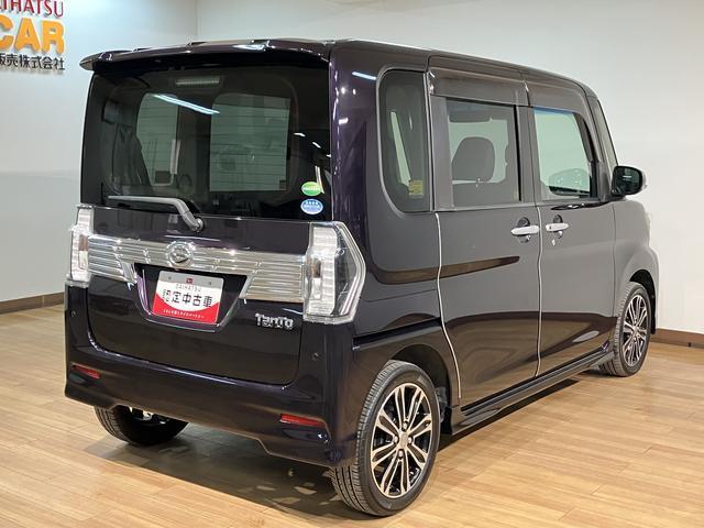 タントカスタムＲＳ　トップエディションＳＡIII　サポカーＳワイドターボエンジン　衝突回避軽減ブレーキ　誤発進抑制機能　ＬＥＤヘッドライト／フォグ　オーディオレス　バックカメラ対応　オートエアコン　キーフリー　両側電動スライドドア　シートヒーター　１５インチアルミ（大阪府）の中古車