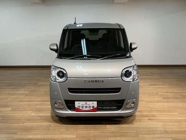 ムーヴキャンバスセオリーＧ　Ｒ７年式／バックカメラ対応／両側パワスラＲ７年式走行４ｋｍ／バックカメラ対応車／ステアリングスイッチ／前席シートヒーター／電動パーキングブレーキ／両側パワースライドドア／ＬＥＤヘッドライト・フォグランプ／オートエアコン／キーフリー（大阪府）の中古車