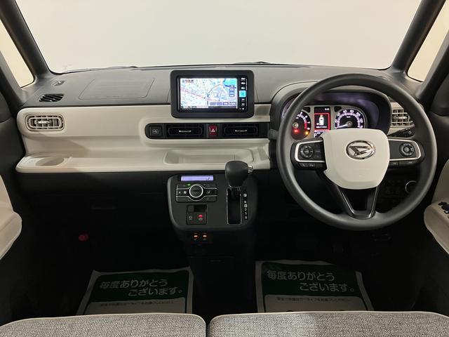 ムーヴキャンバスストライプスＧターボ　２５年ナビ／ＦＲドラレコ／バックカメラサポカーＳワイド適合　バックカメラ対応　ＵＳＢ接続端子　電動パーキングブレーキ　シートヒーター　両側オートスライドドア　Ｐスタート　ホッとカップホルダー　キーフリー（大阪府）の中古車