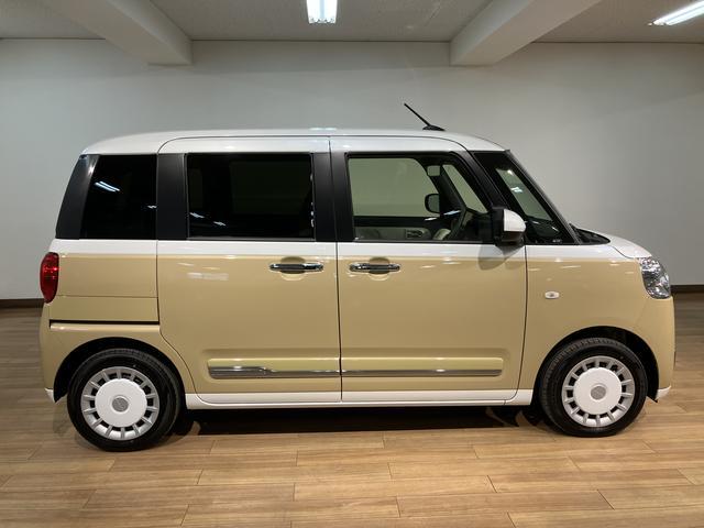 ムーヴキャンバスストライプスＧ　２５年ナビ／ＦＲドラレコ／バックカメラサポカーＳワイド適合　バックカメラ対応　ＵＳＢ接続端子　電動パーキングブレーキ　シートヒーター　両側オートスライドドア　Ｐスタート　ホッとカップホルダー　キーフリー（大阪府）の中古車