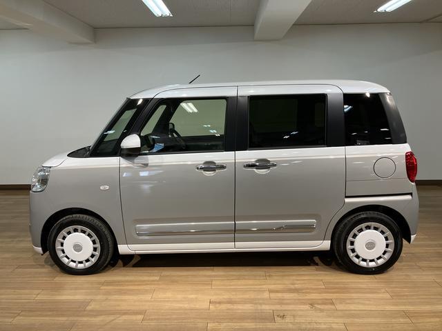 ムーヴキャンバスストライプスＧ　弊社元試乗車／２５年ナビ／バックカメラサポカーＳワイド適合　バックカメラ対応　ＵＳＢ接続端子　電動パーキングブレーキ　シートヒーター　両側オートスライドドア　Ｐスタート　ホッとカップホルダー　キーフリー（大阪府）の中古車