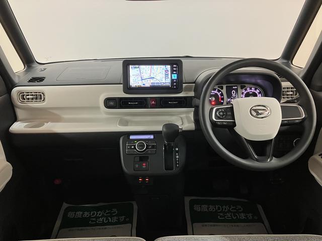 ムーヴキャンバスストライプスＧ　弊社元試乗車／ナビ／バックカメラ／Ｒ６年式サポカーＳワイド適合　バックカメラ対応　ＵＳＢ接続端子　電動パーキングブレーキ　シートヒーター　両側オートスライドドア　Ｐスタート　ホッとカップホルダー　キーフリー（大阪府）の中古車