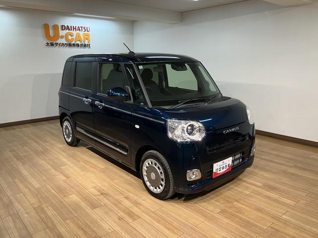 ムーヴキャンバスセオリーＧターボ　弊社元試乗車／２５年ナビ／バックカメラサポカーＳワイド適合　ＵＳＢ接続端子　電動パーキングブレーキ　シートヒーター　両側オートスライドドア　Ｐスタート　全車速追従機能付ＡＣＣ　ホッとカップホルダー　キーフリー（大阪府）の中古車