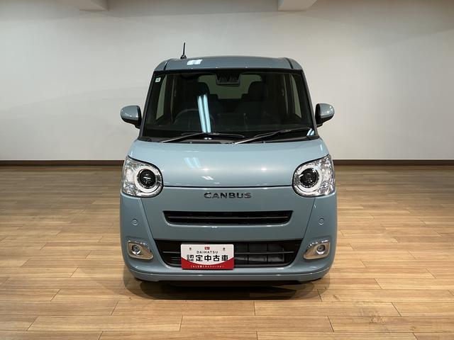 ムーヴキャンバスセオリーＧターボ　弊社元試乗車／２５年式ナビ／バックカメラサポカーＳワイド適合　ナビゲーション　電動パーキングブレーキ　シートヒーター　両側オートスライドドア　ＬＥＤヘッドライト　全車速追従機能付ＡＣＣ　ホッとカップホルダー　キーフリー（大阪府）の中古車