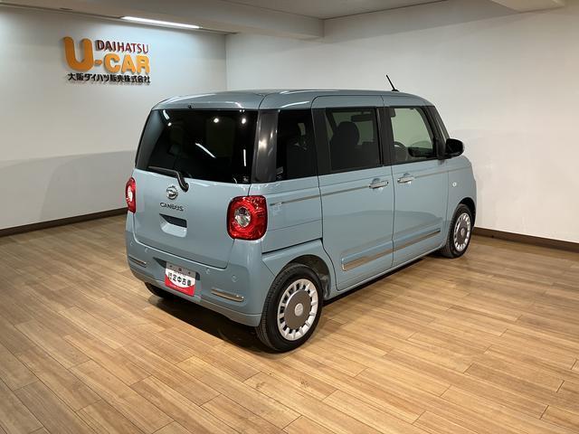 ムーヴキャンバスセオリーＧターボ　弊社元試乗車／２５年式ナビ／バックカメラサポカーＳワイド適合　ナビゲーション　電動パーキングブレーキ　シートヒーター　両側オートスライドドア　ＬＥＤヘッドライト　全車速追従機能付ＡＣＣ　ホッとカップホルダー　キーフリー（大阪府）の中古車