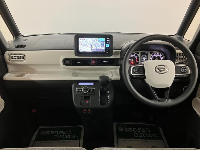 ムーヴキャンバスストライプスＧターボ　弊社元試乗車／２５年ナビ／バックカメラサポカーＳワイド適合　２５年モデルナビ　ＵＳＢ接続端子　電動パーキングブレーキ　シートヒーター　両側オートスライドドア　Ｐスタート　全車速追従機能付ＡＣＣ　ホッとカップホルダー　キーフリー（大阪府）の中古車