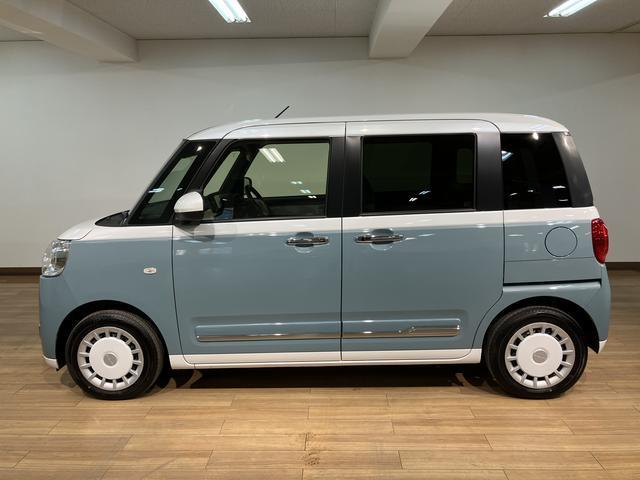 ムーヴキャンバスストライプスG 弊社元試乗車/25年ナビ/バックカメラサポカーSワイド適合 バックカメラ対応 USB接続端子 電動パーキングブレーキ シートヒーター 両側オートスライドドア Pスタート ホッとカップホルダー キーフリー(大阪府)の中古車