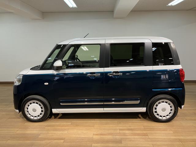 ムーヴキャンバスストライプスG/弊社元試乗車/25年ナビ/バックカメラR6年式/走行556km/元弊社試乗車/25年モデルナビ/バックカメラ/ステアリングスイッチ/USB接続端子/電動パーキングブレーキ/シートヒーター/両側オートスライドドア/オートエアコン/キーフリー(大阪府)の中古車