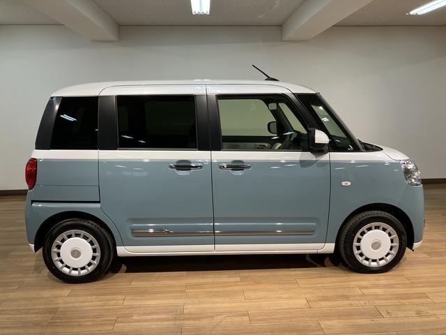 ムーヴキャンバスストライプスＧ　弊社元試乗車／２５年ナビ／バックカメラサポカーＳワイド適合　バックカメラ対応　ＵＳＢ接続端子　電動パーキングブレーキ　シートヒーター　両側オートスライドドア　Ｐスタート　ホッとカップホルダー　キーフリー（大阪府）の中古車