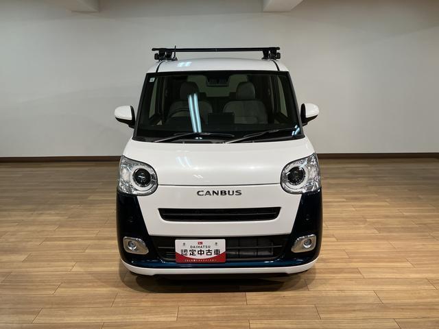 ムーヴキャンバスストライプスＧ　元弊社試乗車　サポカーＳワイド適合純正メモリーナビ・バックカメラ・ルーフキャリア・ＵＳＢ接続端子・　電動パーキングブレーキ・シートヒーター・両側電動スライドドア・電動パーキングブレーキ・ホッとカップホルダー・衝突回避軽減ブレーキ（大阪府）の中古車