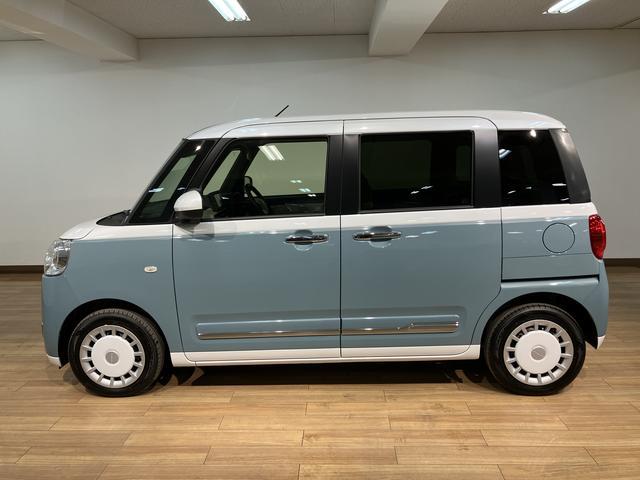 ムーヴキャンバスストライプスＧターボ　２５年モデルナビ／Ｂカメラ／ＡＣＣ走行無制限１年保証　両側電動スライドドア　アダプティブクルーズコントロール　前後コーナーセンサー　前席シートヒーター　ホッとカップホルダー　オートマチックハイビーム　ＬＥＤヘッドライト　スマートキー（大阪府）の中古車